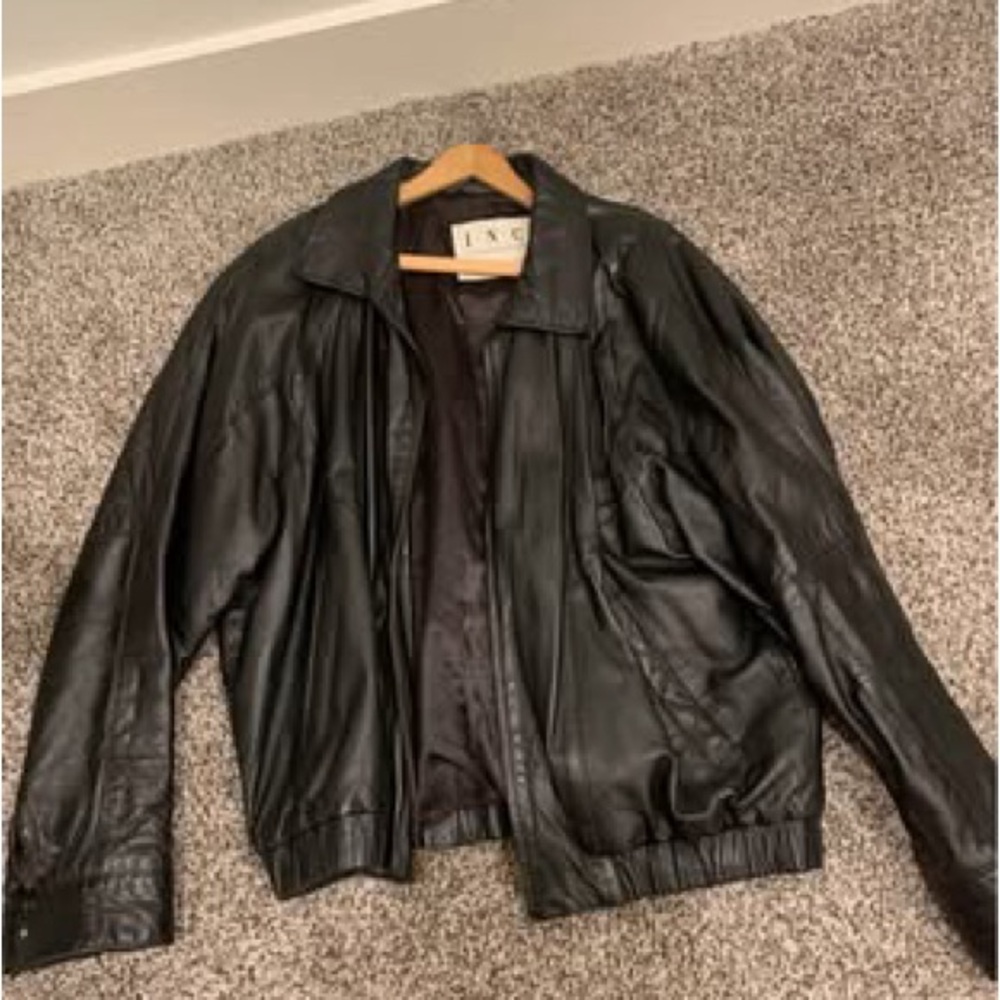 INC International Concepts Men's Dark Leather Jacket